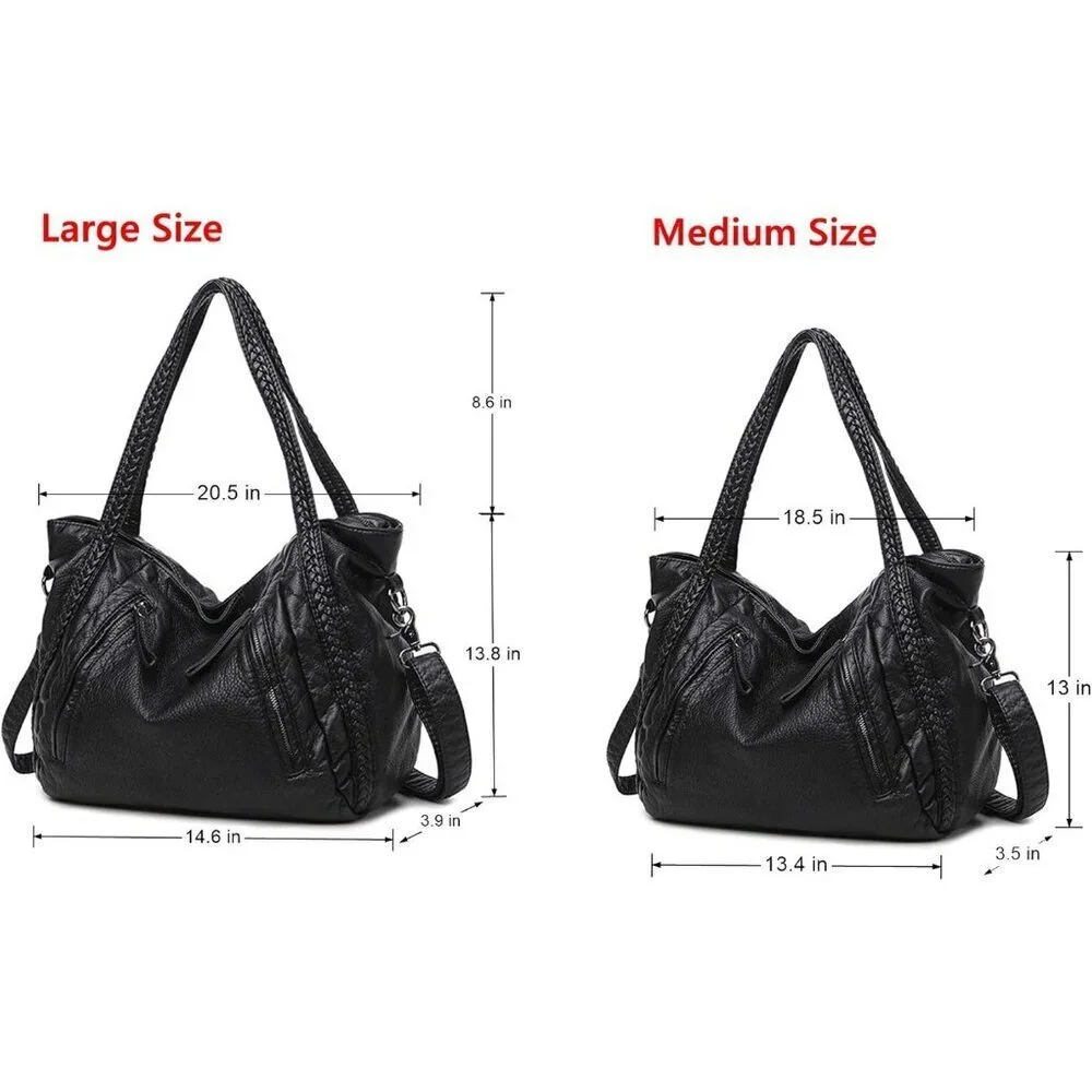 Women’s Leather Shoulder Bag Large Capacity Tote Crossbody Purse